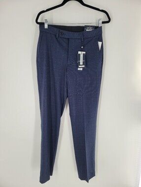 Victor Emmanuel Men's Navy Dress Pants Modern skinny Fit Size 30x32 New